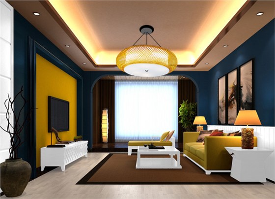 美爾家室內環境竹編吊燈