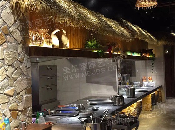 胡大飯店使用美爾家藤藝吊燈圖