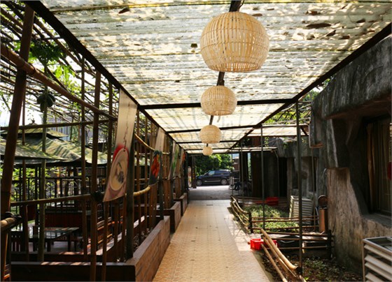 廣州菜豐園使用了美爾家藤藝燈飾效果圖