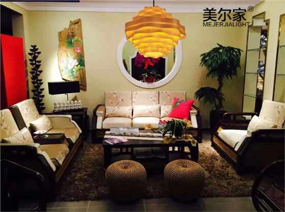 美爾家木皮藝吊燈場景圖0