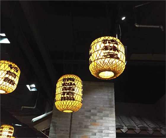 美爾家藤藝燈飾實拍圖