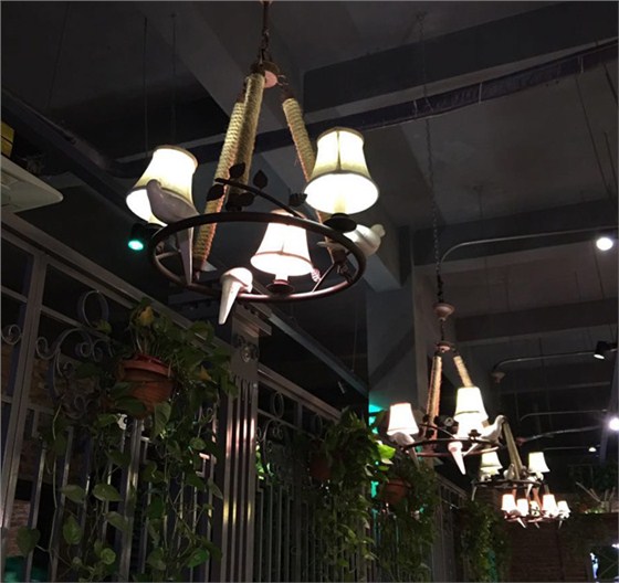 美爾家藤藝燈飾實(shí)拍圖