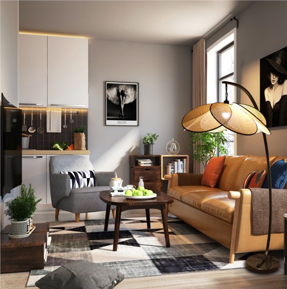 美爾家燈飾：客廳布藝落地燈