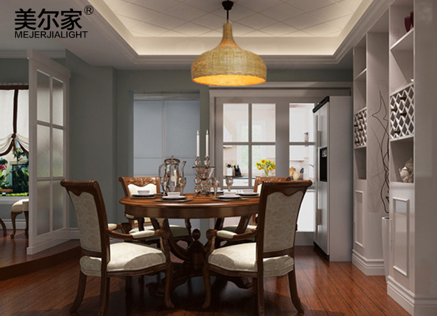 美爾家藤藝燈家居場景圖