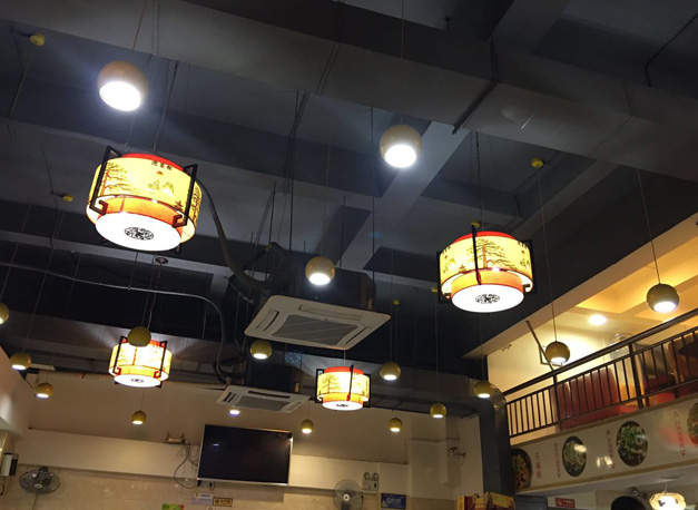 美爾家藤藝吊燈實拍圖