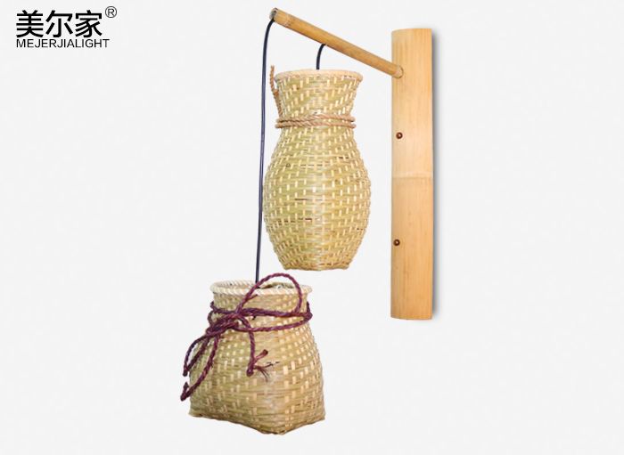 美爾家竹藝吊燈實拍圖