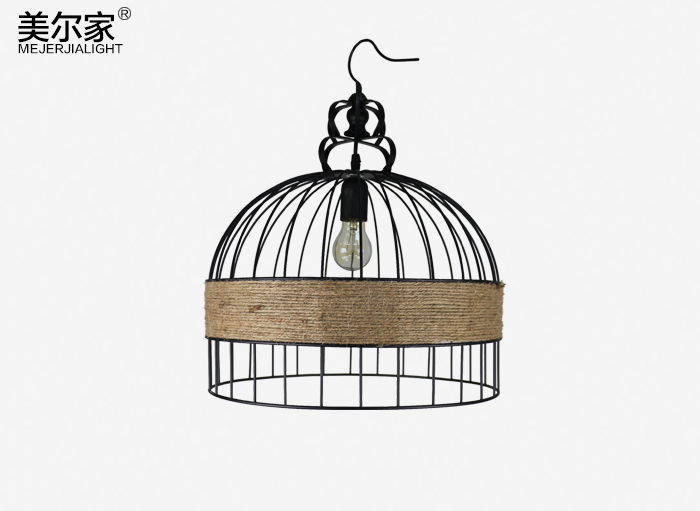 美爾家鐵藝麻繩吊燈
