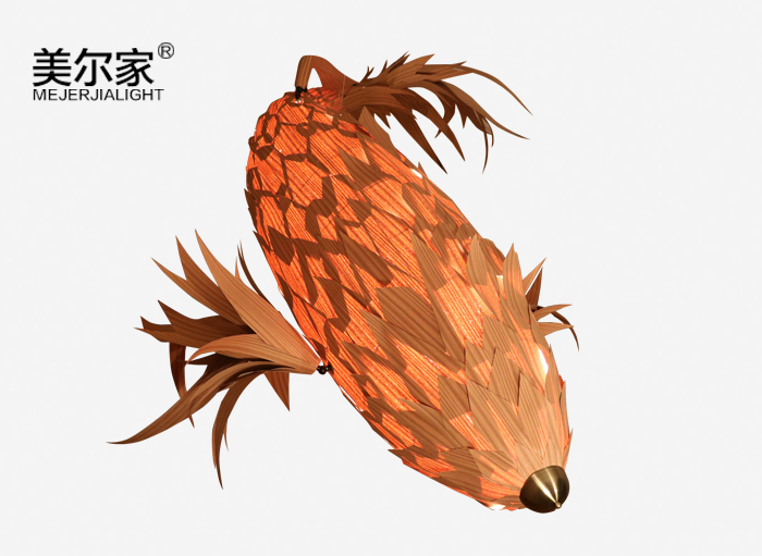 美爾家木皮工程吊燈