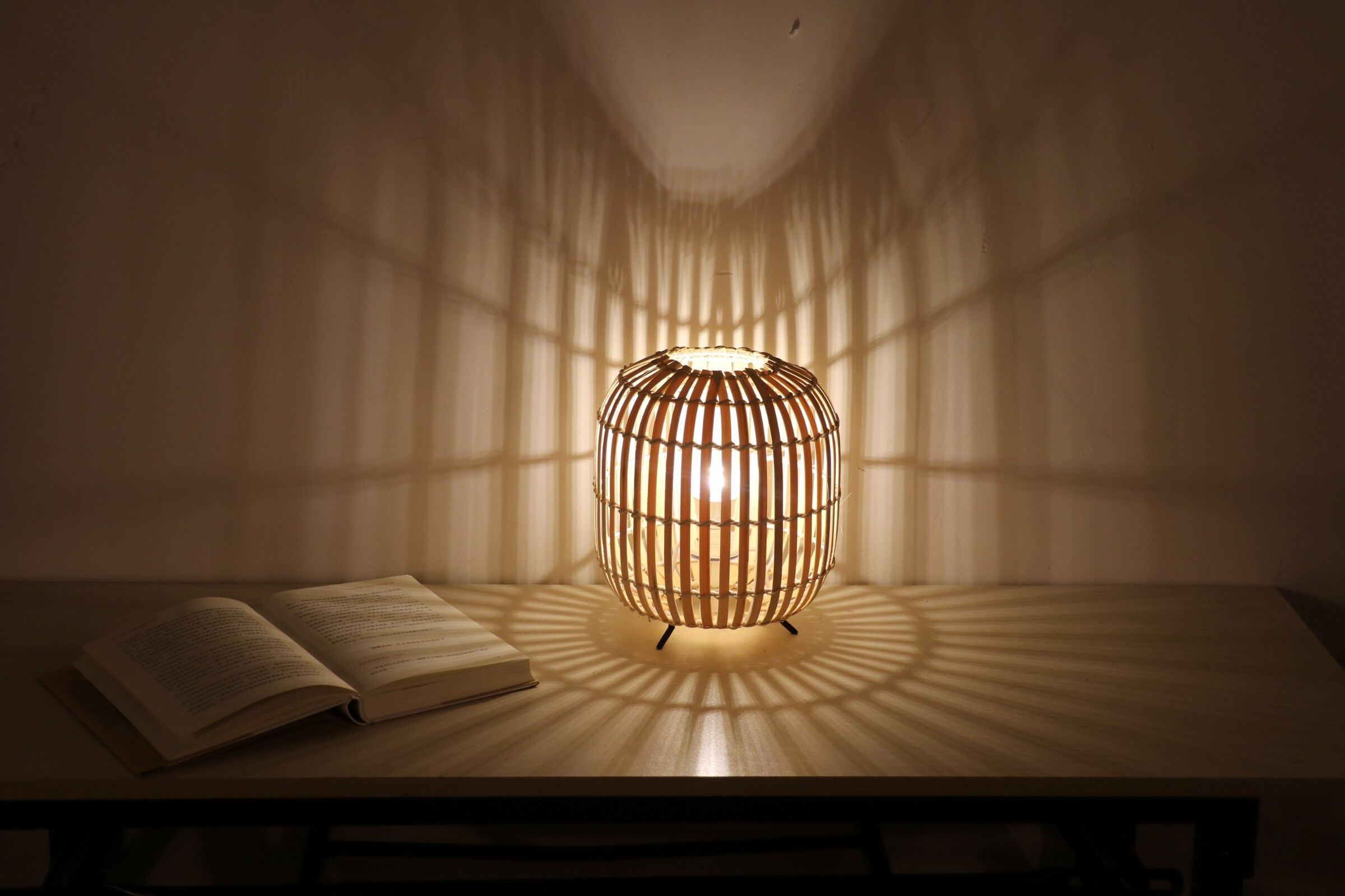 美爾家燈飾：竹編臺燈